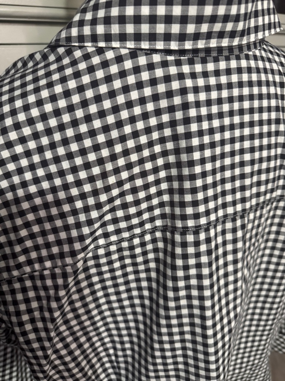 Gold Label Investments Classic Black & White Gingham Button-Up Top Size 16W - Picture 7 of 10